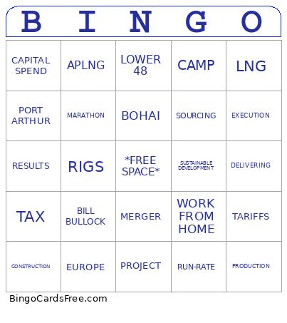 Q2 Earnings Call Bingo Card