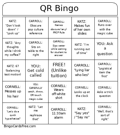 QR Bingo Card