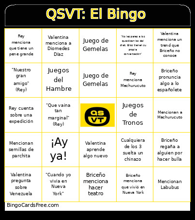 QSVT - Historia De La Estupidez Humana Bingo Card