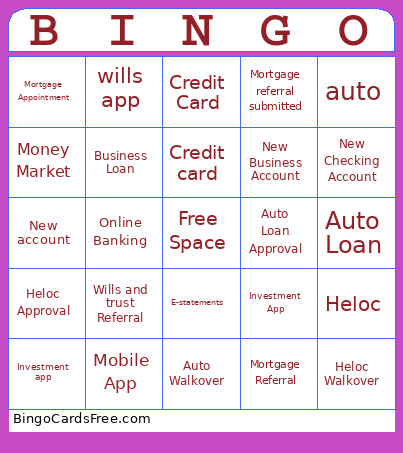 Quarter 1 Bingo Card