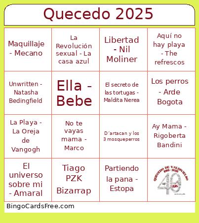 Quecedo 2025 Bingo