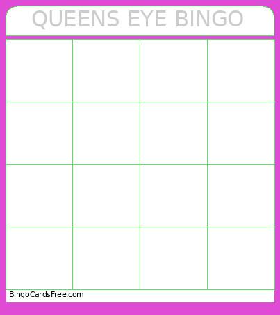 QUEENS EYE Bingo Card