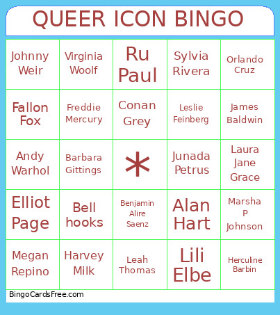 QUEER ICON Bingo Card