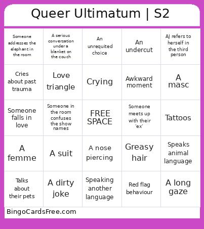 Queer Ultimatum | S2 Bingo