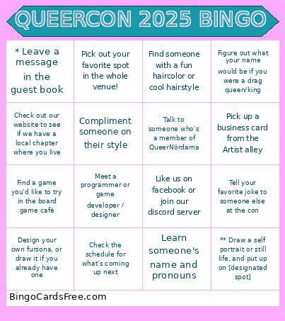 QueerCon 2025 bingo