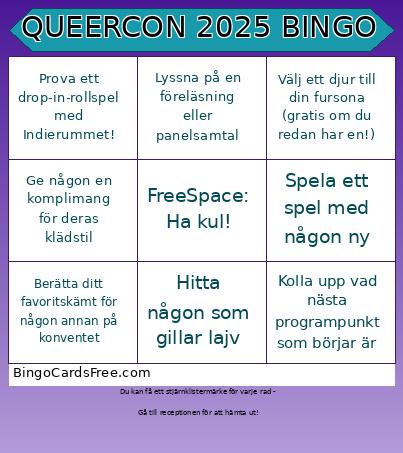 QUEERCON 2025 BINGO