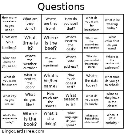 Question Bingo