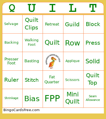 Quilt Bingo Card