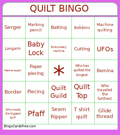 QUILT Bingo Card 2