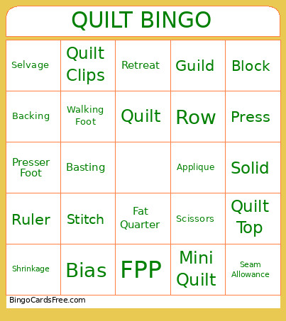 QUILT Bingo Card