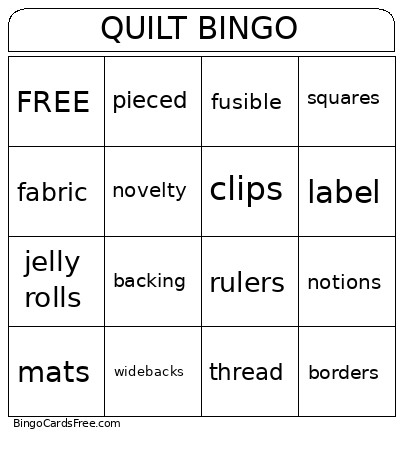 Quilt Bingo Card 2