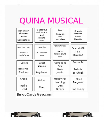 QUINA MUSICAL Bingo Card