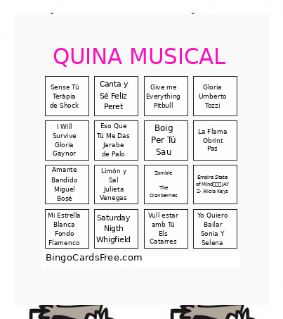 QUINA MUSICAL Bingo Card