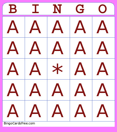 Qwertyuiopasdfghjklzxcvbnm Bingo Card