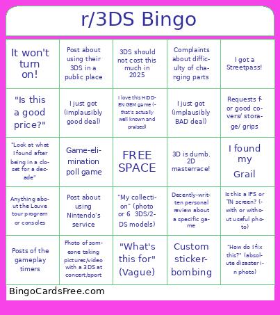 r/3DS Bingo