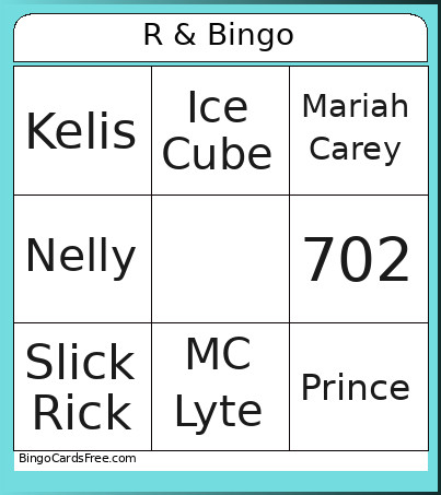 R And Bingo Card