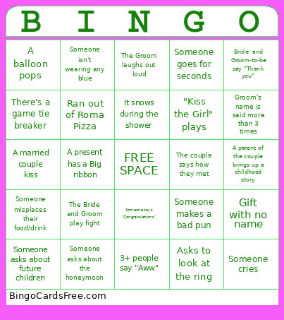R And D Bingo Card