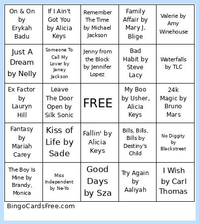 R&B BINGO