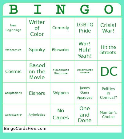 R/DCcomics Discord Bingo Card