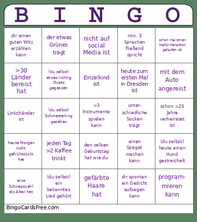 R&M Hochzeit Bingo Card