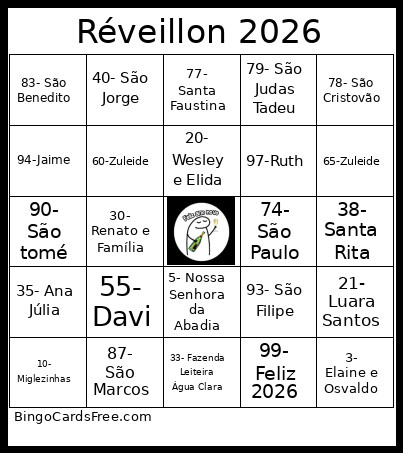 Réveillon 2026 Bingo Card
