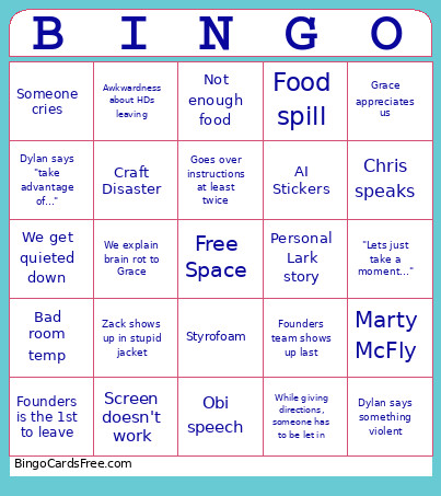 RA Bingo Card