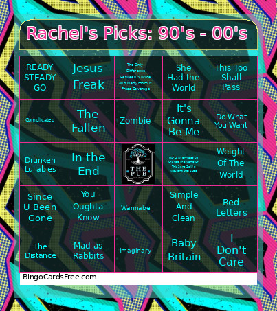 Rachel's Picks: 90's - 00's Bingo Card