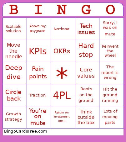 Radial Buzzword Bingo Card