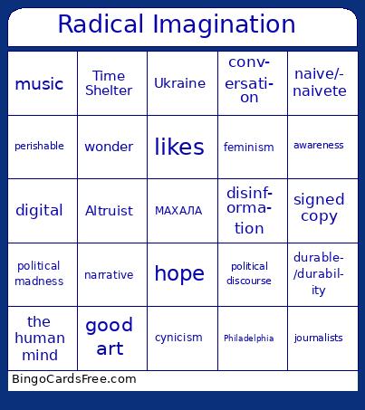 Radical Imagination  Bingo