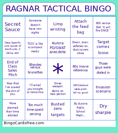 RAGNAR TACTICAL Bingo Card
