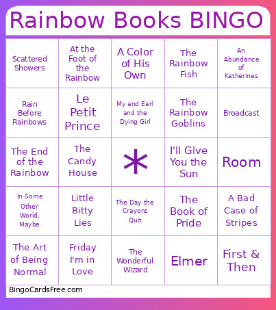 Rainbow Books Bingo Card