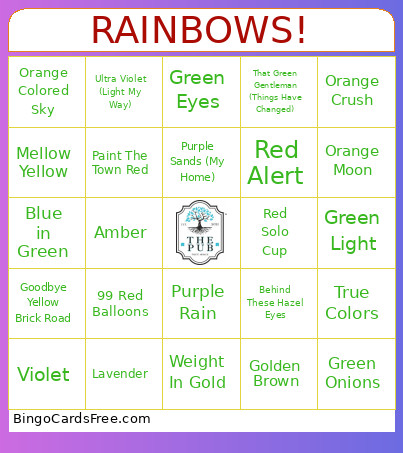 RAINBOWS! Bingo Card