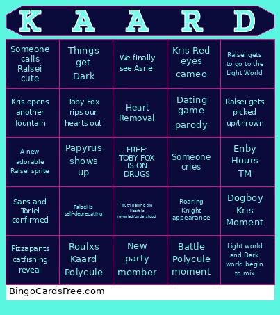 Ralsei Fan Club Bingo