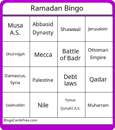 Ramadan Bingo