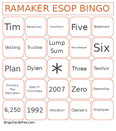 RAMAKER ESOP Bingo Card