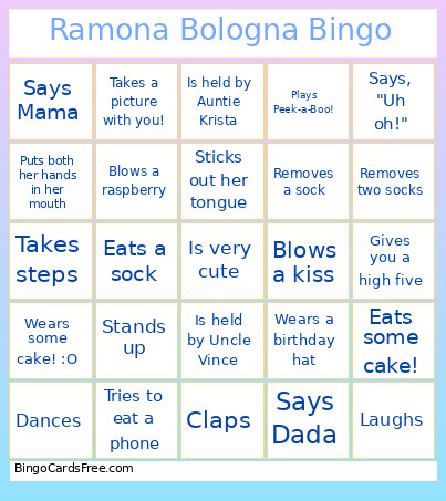 Ramona Bologna Bingo Card