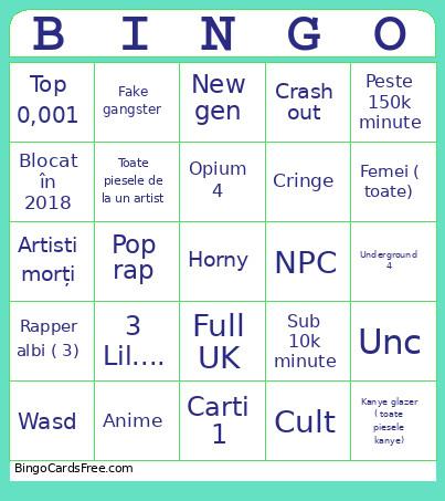 Rapperi Bingo Card