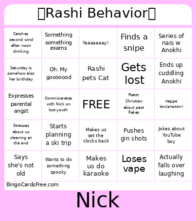 ✨Rashi Behavior✨ Bingo Card 2