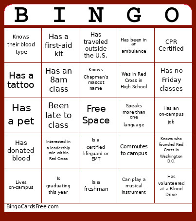 RCC: General Meeting 1 Bingo Card