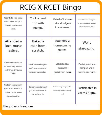 RCIG X RCET Bingo Draft