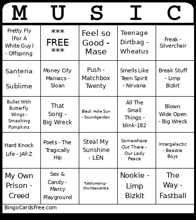 Rd2 - Sept 16 Bingo Card