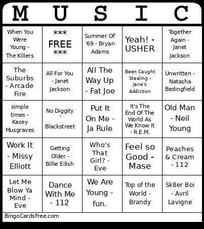 Rd2 - Sept 16 Bingo Card