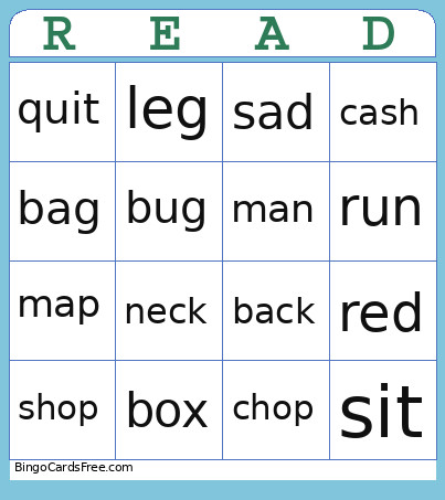 Read Bingo Card