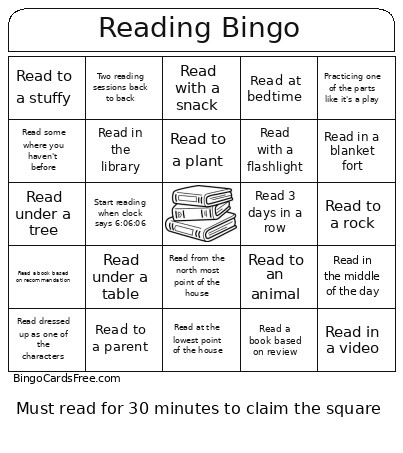 Reading Bingo Card