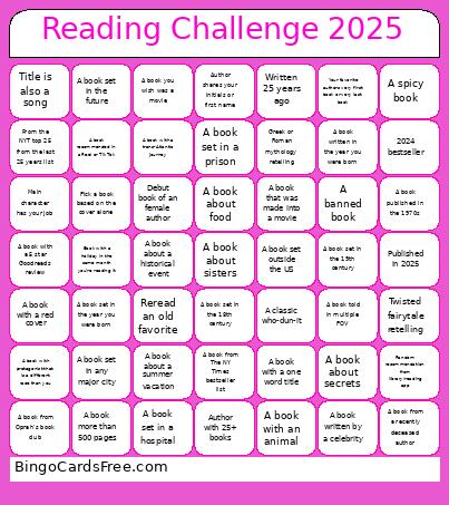 reading challenge 2025 Bingo
