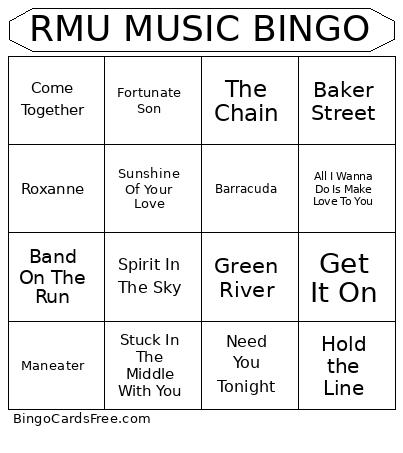 Really Good Playlist Bingo Card
