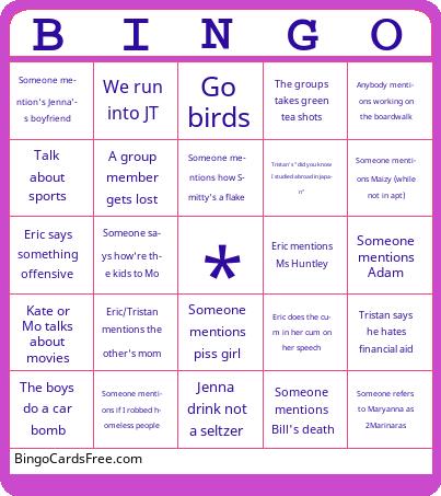 Reason for Kicked Out Bingo Cards Free Pdf Printable Game, Title: BINGO