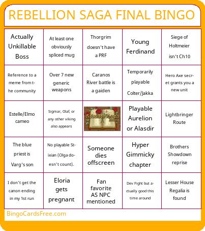 REBELLION SAGA FINAL BINGO