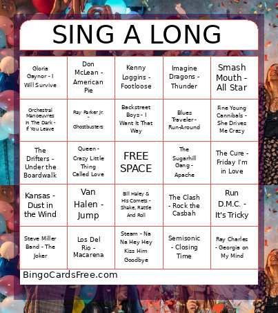 RECOGNIZABLE RIFFS Bingo Card