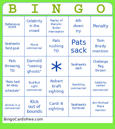 Redding Bingo Card